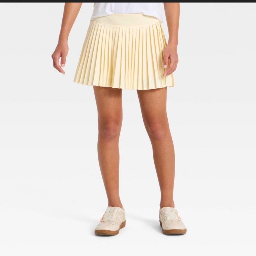 all in motion Pale Yellow Pleated Skater Skirt girls